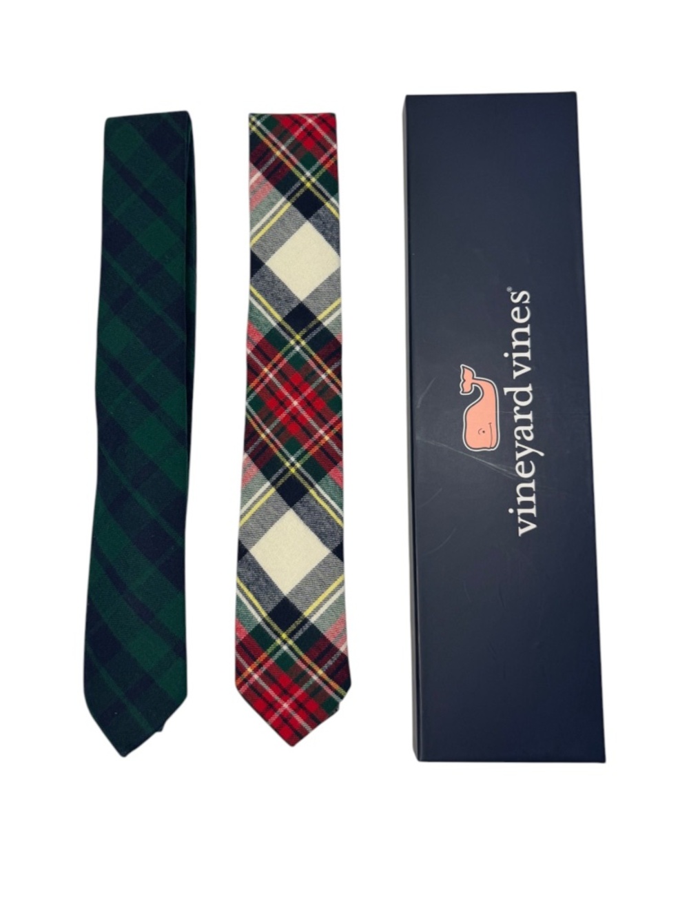 NWT Lot of 2 Vineyard Vines Mens Flannel Kennedy Necktie Plaid Blackwatch Tartan